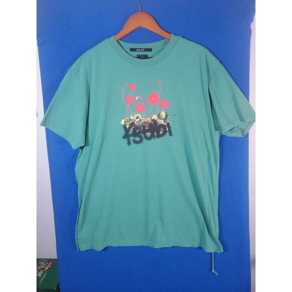 Ksubi Mens Graphic T-Shirt Mens Size Medium Teal Green Streetwear - Picture 15 of 16